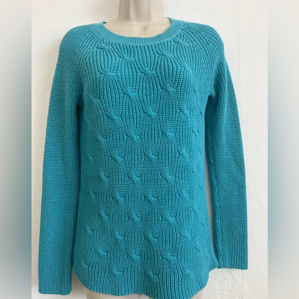Liz Claiborne Women's
Sweater - Size S-
Turquoise - 60%Cotton
40% Polyester